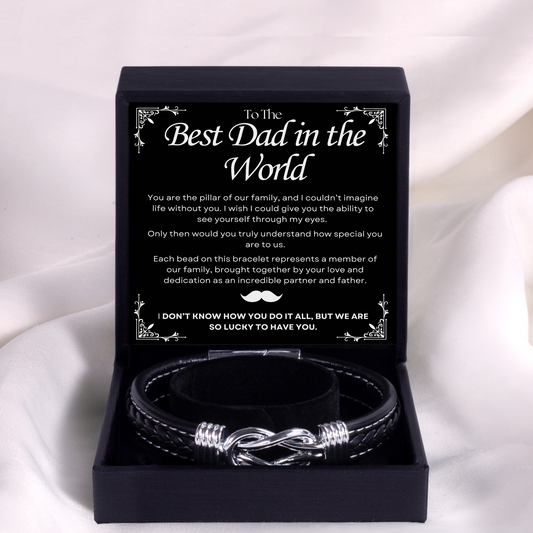 To The Best Dad In The World "A Pillar" Bracelet Gift Set