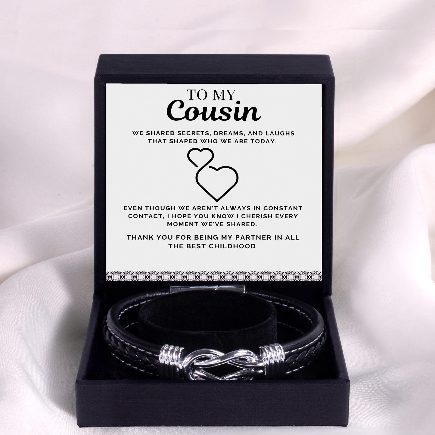 To My Cousin "Childhood Partner" Bracelet Gift Set