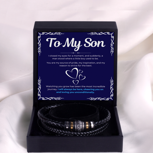 To My Son "I closed my eyes" Bracelet Gift Set