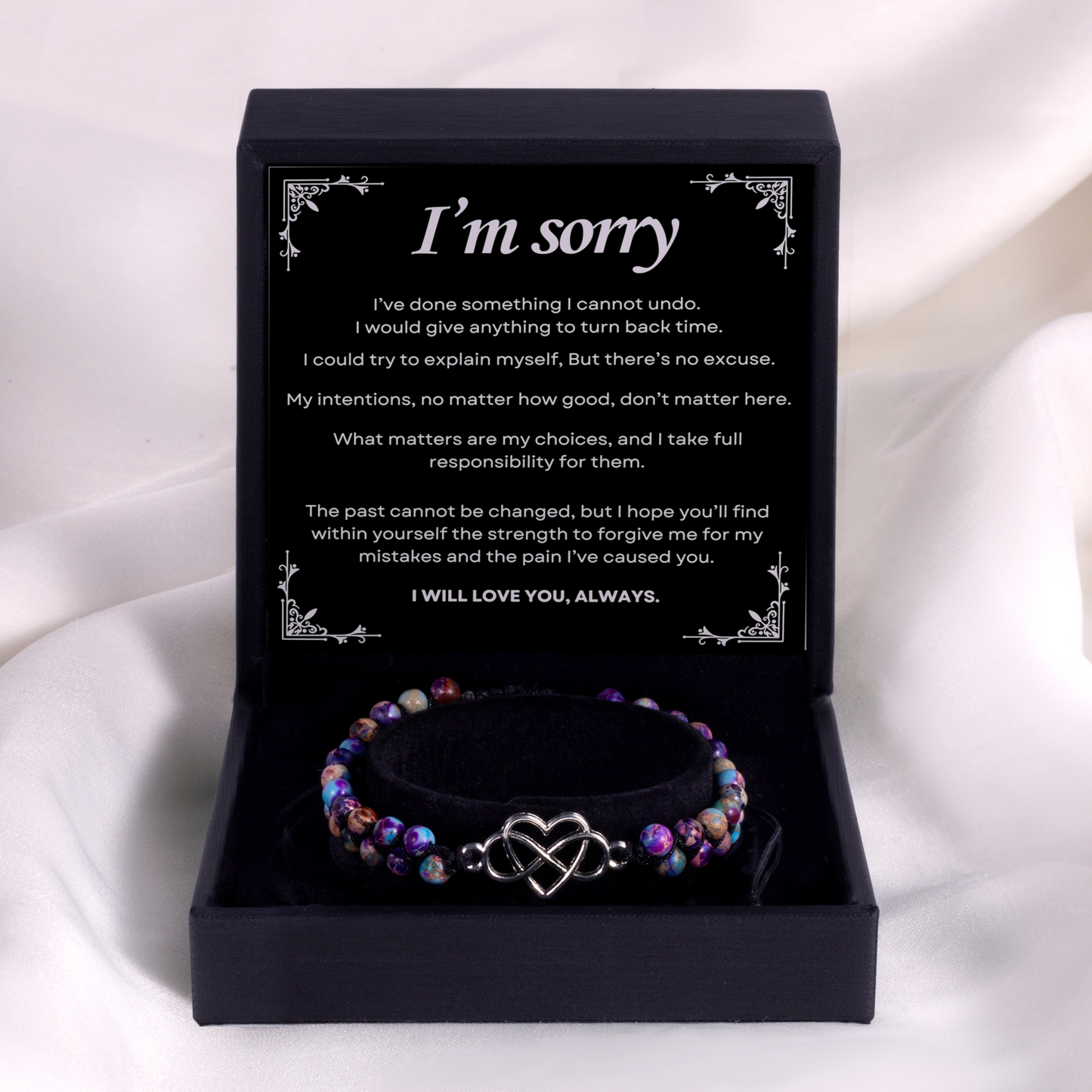 "Im sorry" Heart Bracelet Gift Set